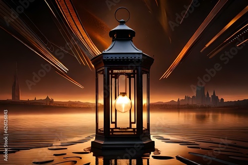 lantern in the evening