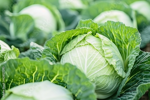 Slika na platnu Ripe cabbage in the field