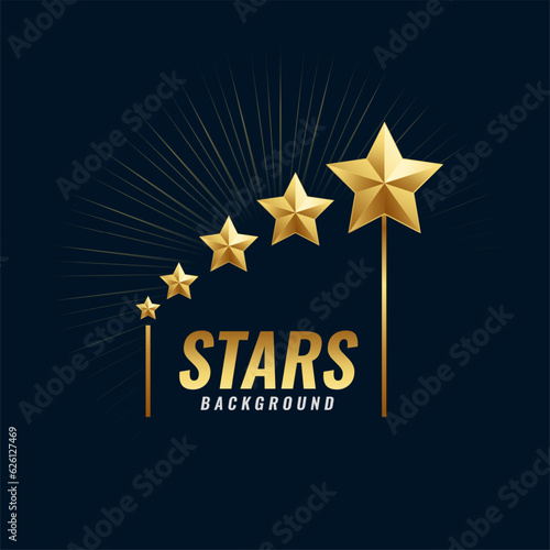 golden star trail path background for service rating design