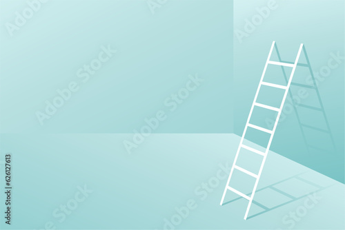 minimal ladder leaning towards the wall growth concept