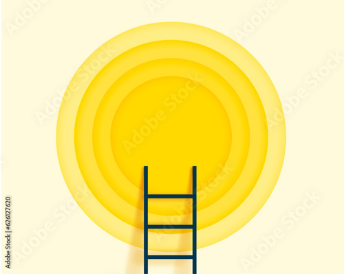 business and career concept with ladder to goal target