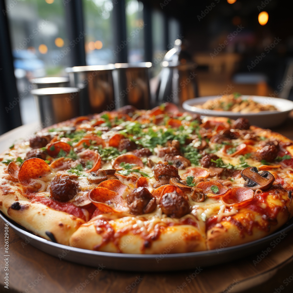 A plate of cheesy pizza is resting on the rack
A plate of cheesy pizza is resting on the rack