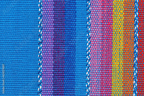Vibrant Threads. Latin Tapestry. Colorful Woven Textile Background.