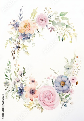 Floral ring of spring flowers