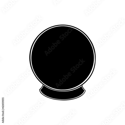 Crystall ball for fortune tellers. Witch occult spiritual ball with mystic powers. Vector illustration isolated in white background