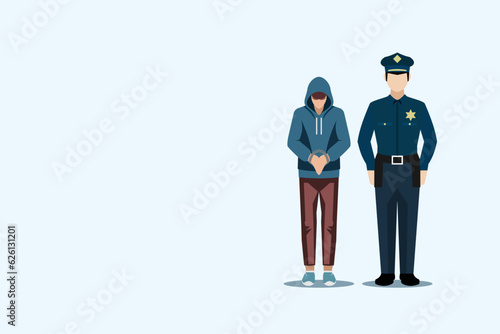 juvenile delinquency teen problem police handcuff flat design photo