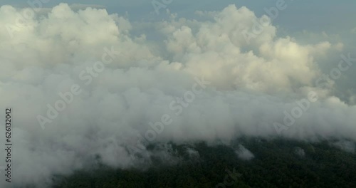 Multiple layers of clouds. View from Agung volcano in Bali island.  photo