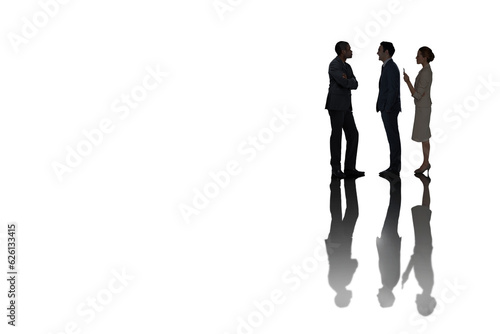 Digital png photo of business colleagues on transparent background