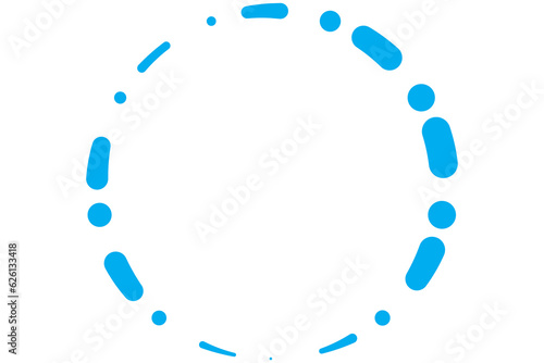 Digital png illustration of blue abstract circular shape on transparent background