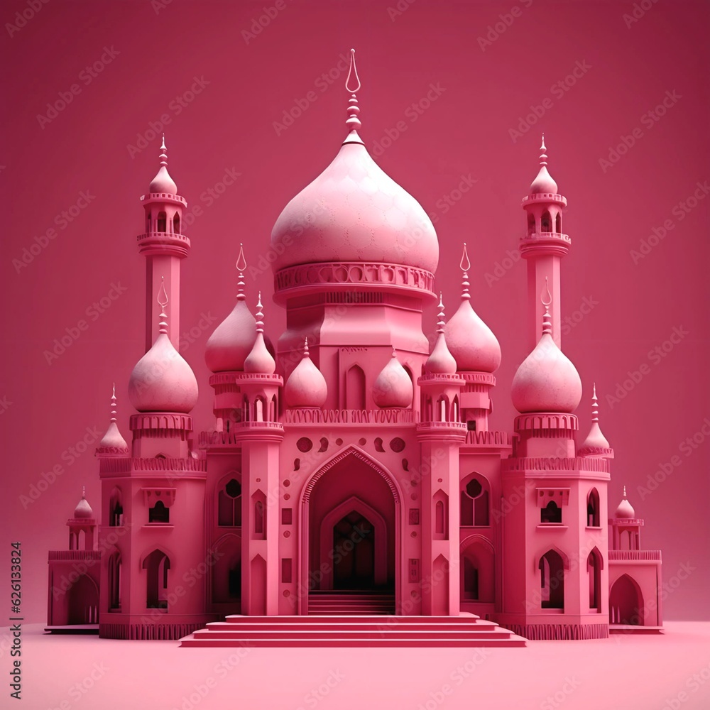 beautiful pink mosque