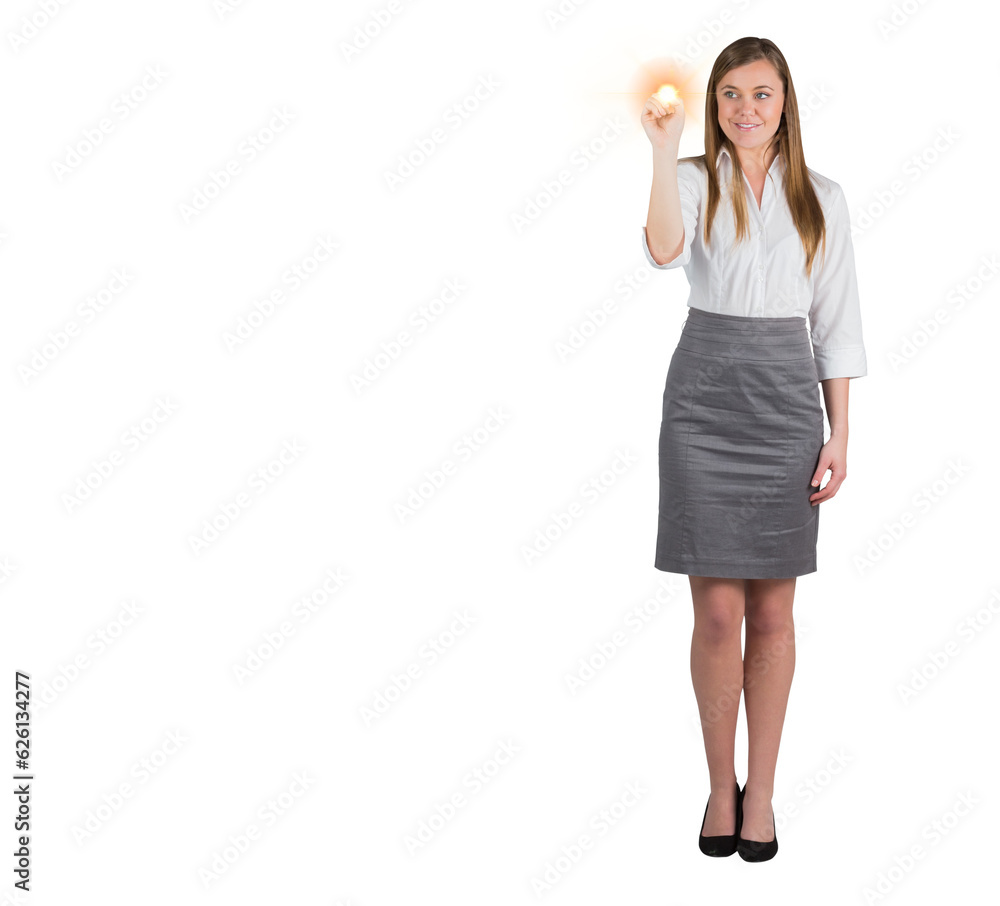 Digital png photo of caucasian woman with light spot and copy space on transparent background Digital png photo of caucasian woman with light spot and copy space on transparent background