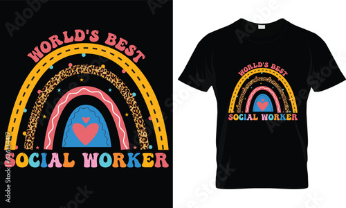 Social worker t-shirt design vector.

