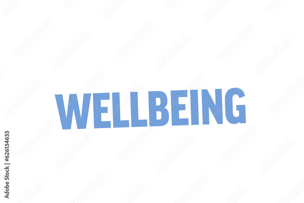 Digital png illustration of wellbeing text on transparent background