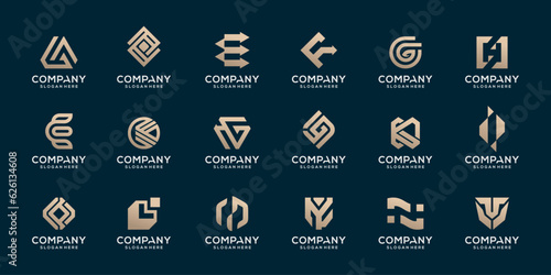 Collection of abstract initial alphabet monogram logo design