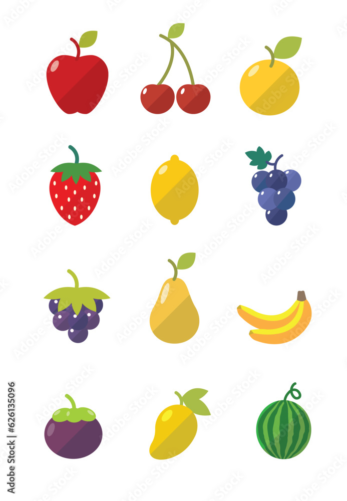 collection of Fruits icons vector collection of Fruits icons vector