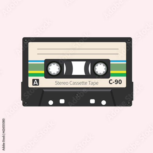 colorful Retro audio tape cassette