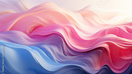 Craft a biomorphic abstract digital artwork with fluid and organic shapes. Employ soft pastel colors such as blush pink, mint green, and lavender. Emphasize the interplay of curved and flowing forms t