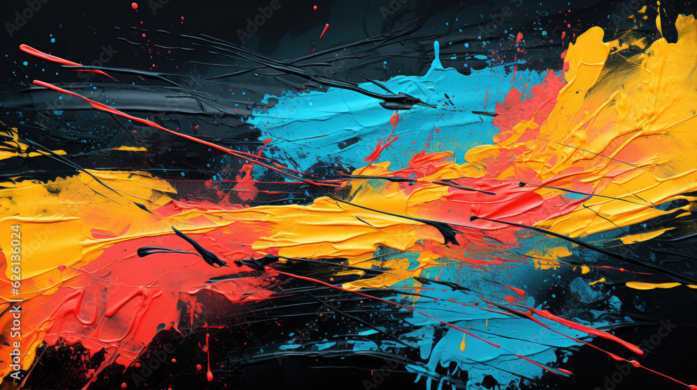 Modern abstract background with bold brushstrokes and vibrant neon colors. Modern abstract background with bold brushstrokes and vibrant neon colors.
