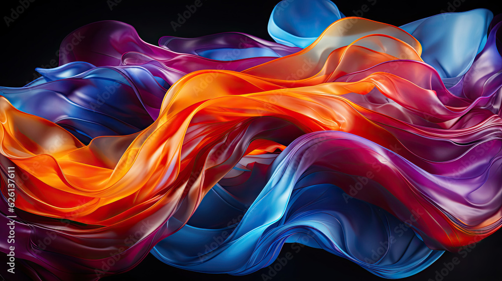 Obraz premium Energy flow-focused abstract background with swirling lines, circular shapes, and vibrant colors representing the movement and vitality of energy. Energetic and electrifying color palettes enhance the