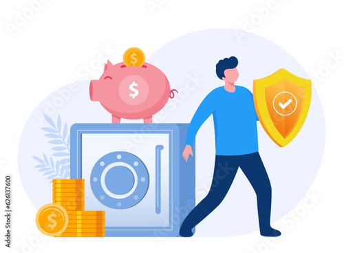 Agent Insurance concept, asset, health insurance, protection, protect, asset assurance, accident, flat vector banner for landing page website