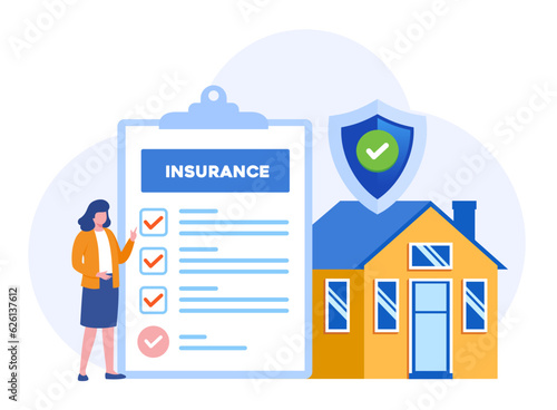 Property insurance concept, real estate protection, protect, asset assurance, accident, house flat vector banner for landing page website
