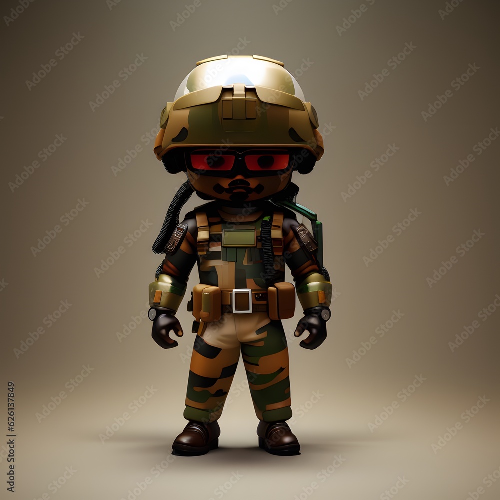 3d cute army chibi figure 3d cute army chibi figure