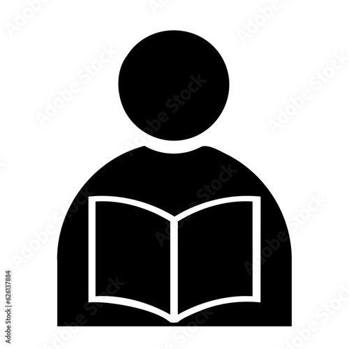 man reading a book vector icon