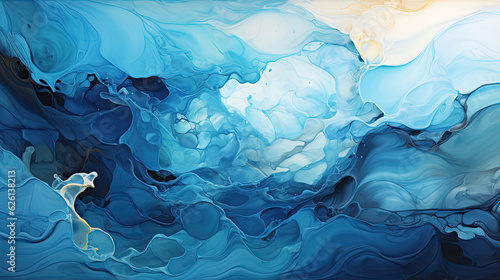 Background image depicting a dynamic river flow in the style of abstract expressionism, with shades of rushing blue and river stone grey, embodying fluid dynamics and water elements in digital art.