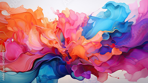 Transformation-inspired abstract artwork using bold brushstrokes, expressive lines, and vibrant colors to represent the dynamic process of change. Fluid forms and abstract representations of metamorph