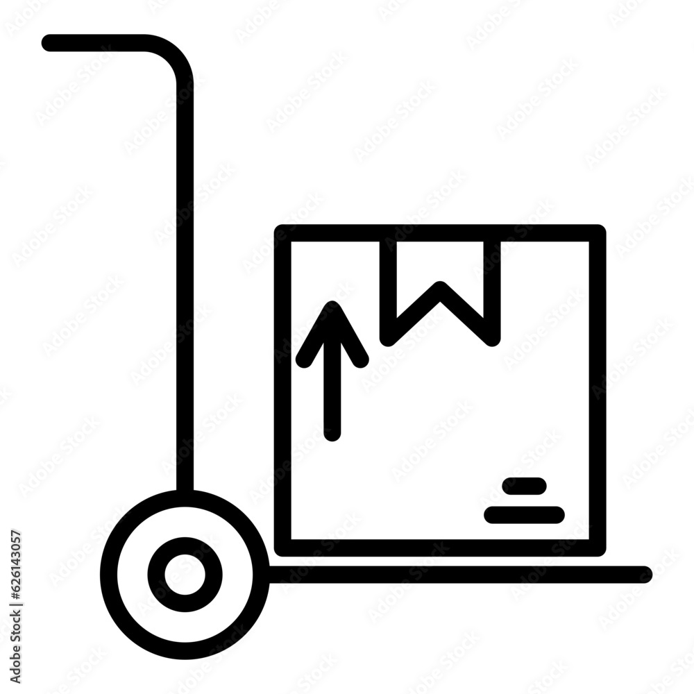 trolley package icon on transparent background trolley package icon on transparent background