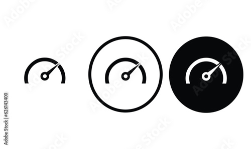 speed master icon black outline for web site design 
and mobile dark mode apps 
Vector illustration on a white background