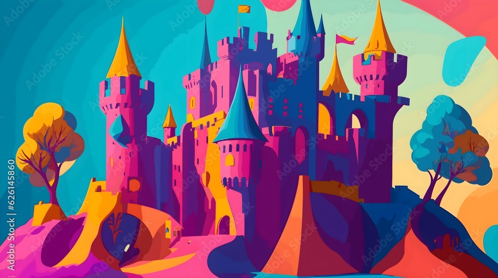 Abstract Art Castle fantasy kingdom