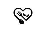 fork and spoon logo design. icon symbol love health restaurant food diet and etc.