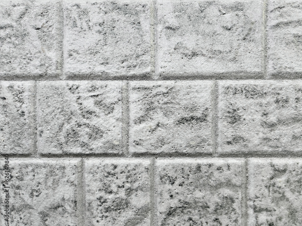 Fototapeta premium Black and white brick background texture wall. Black and white brick cement concrete stucco.
