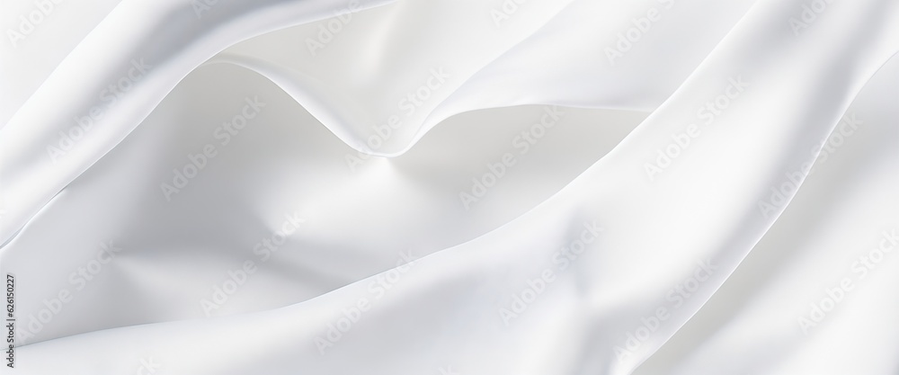 background of white wavy silk, wavy fluid texture, silky satin fabric elegant extravagant luxury wavy shiny luxurious shine drapery background - obrazy, fototapety, plakaty 