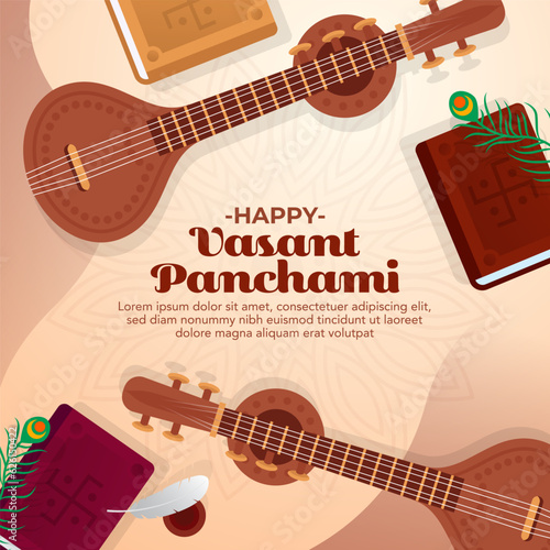 Vasant Panchami celebration vector design