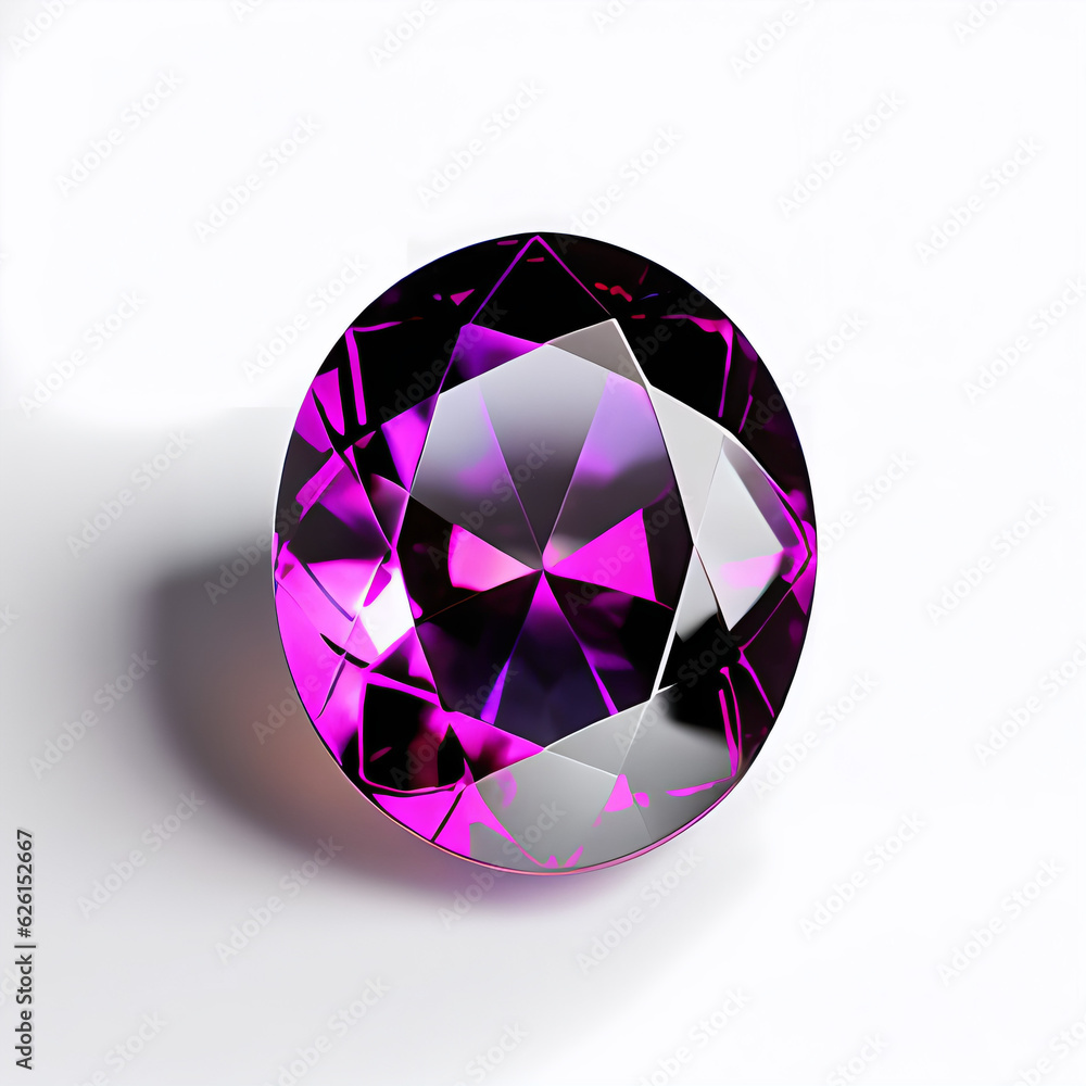 Purple Gemstone in White Background Purple Gemstone in White Background