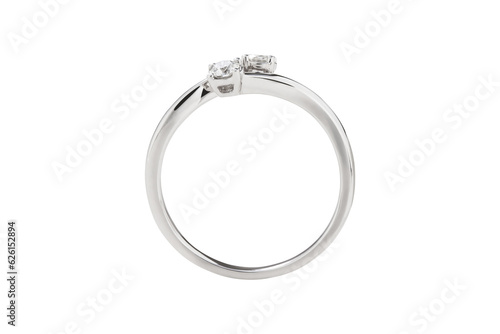Metal Ring with Topaz and Diamonds including clipping path 
