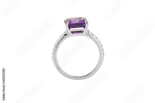 Metal Ring with Topaz and Diamonds including clipping path 