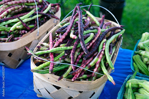 Pinkeye purple hull peas at the farmers market photo