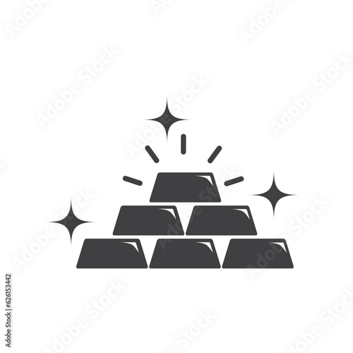 Stack of gold bar icon isolated vector illustration.