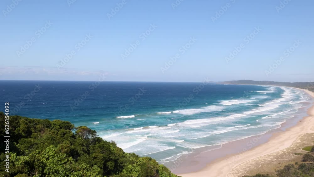 View looking over Tallow Beach in Byron Bay, New South Wales, east Australia View looking over Tallow Beach in Byron Bay, New South Wales, east Australia