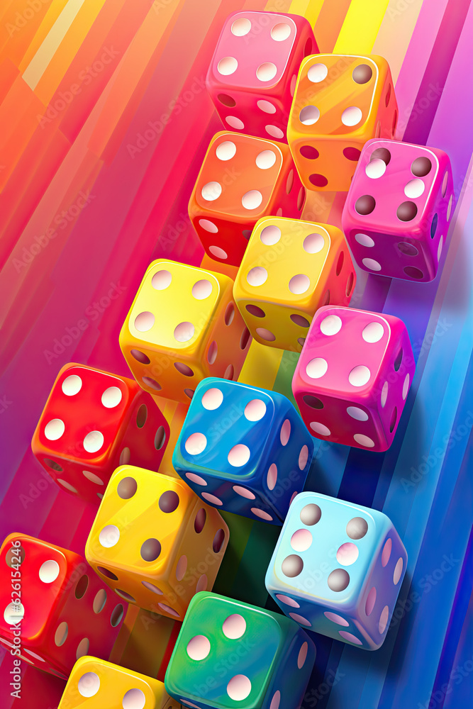 Colourful dices Colourful dices