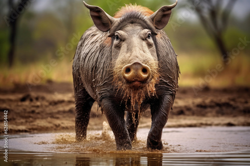 Warthog in wildlife close up