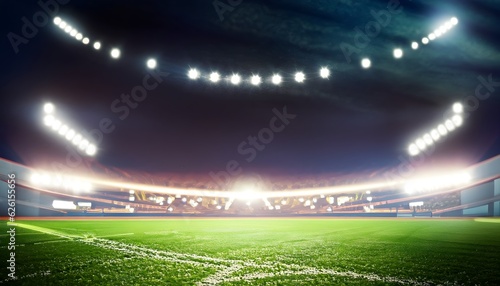 stadium lights with spotlights, AI generated © Dostain