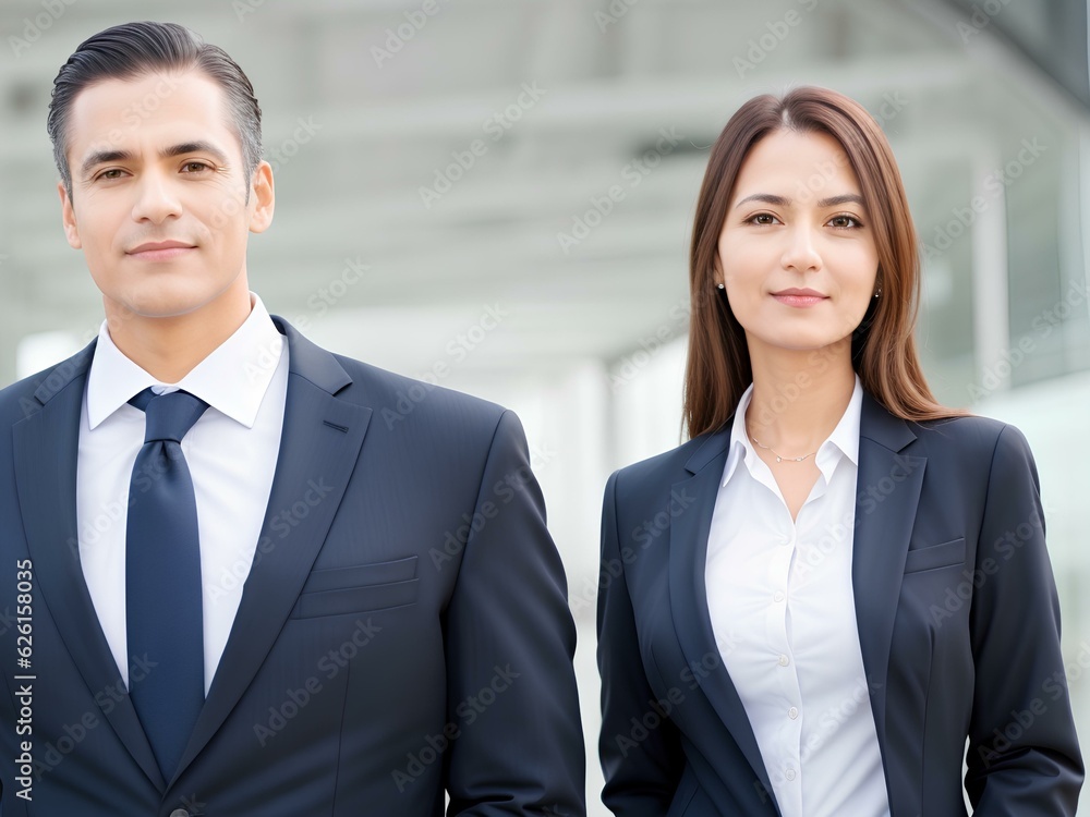 portrait of a smiling business team couple portrait of a smiling business team couple