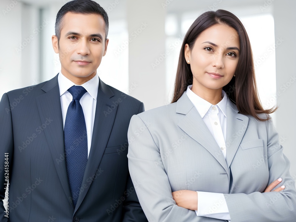 portrait of a smiling business team couple portrait of a smiling business team couple