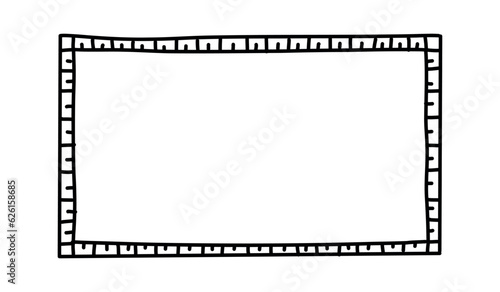 Doodle frames. Rectangle hand drawn borders. Squared ornament frame for sketchbook or bullet journal. Vector collection