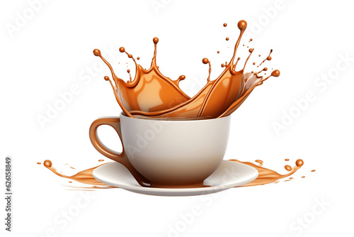 Morning Brew Invigorating 3D Coffee Illustration, Rendered and Vibrant. Generative AI