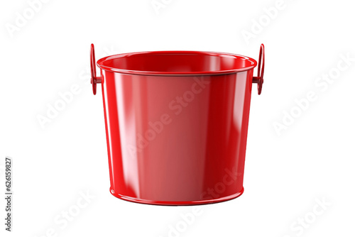 Transparent Container Isolated Bucket Illustration on Clear Background. Generative AI